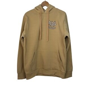 Rebel Vengeance Mens‎ Grim Reaper Skeleton Graphic Hoodie Size Medium Tan Gothic